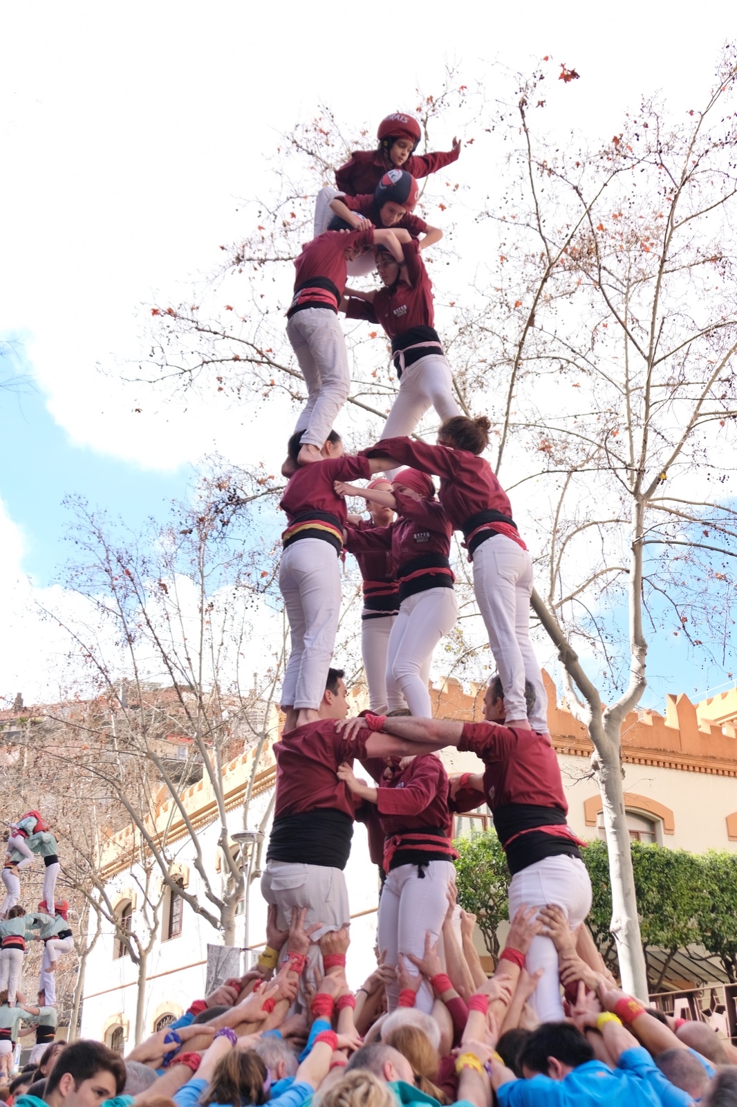 Un 3d6 amb agulla dels Castellers de Castellar, diumenge passat. ||CEDIDA